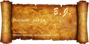 Bucsek Júlia névjegykártya
